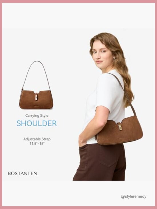 Vegan Leather Hobo Shoulder Bag with Adjustable Strap